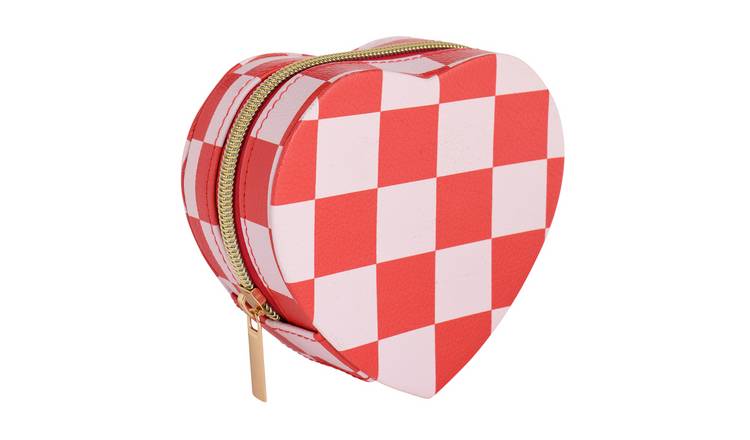 Argos Home heart shaped jewellery box with pink lining - British product