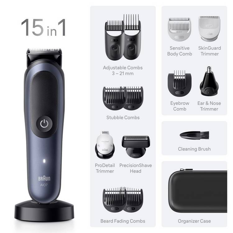 Braun AIO7580 15in1 beard clipper kit - British product