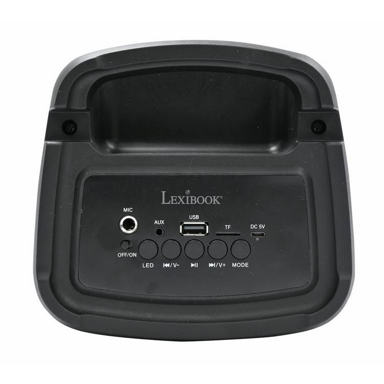 Lexibook medium Bluetooth speaker with microphones and flame light effect, UK version