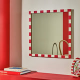 Habitat striped red resin square wall mirror 51x51cm (British brand)
