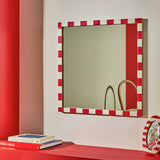 Argos Habitat Striped Red Resin Square Wall Mirror - 51x51cm- Buy online at McGrocer