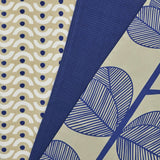 Habitat cotton tea towel set blue leaf design, imported from the UK