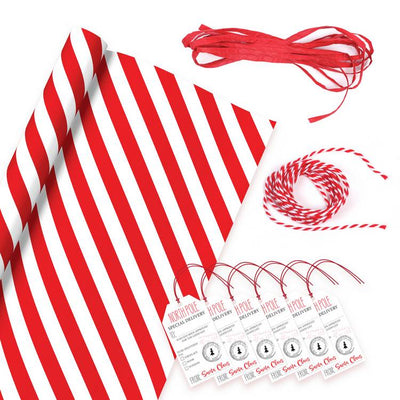 Argos Argos Home Candy Cane Wrapping Paper Roll with Gift Tags - 10m- Buy online at McGrocer
