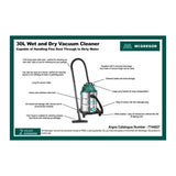 McGregor 30L steel wet and dry vacuum cleaner (British brand)