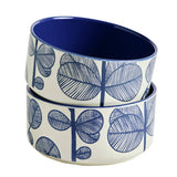 Habitat Blue Leaf 12-piece stoneware dinner set blue, UK version