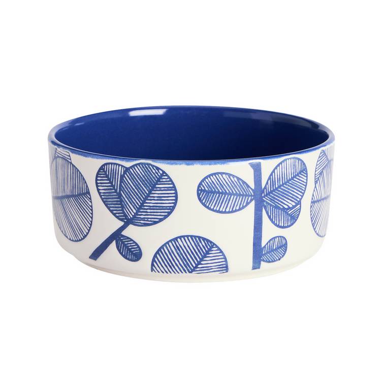 Habitat Blue Leaf 12-piece stoneware dinner set blue, UK version