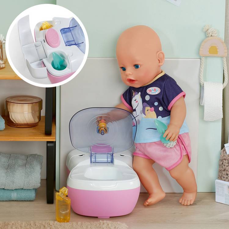 BABY Born doll toilet with water-reveal feature, UK version