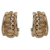 Liars & Lovers gold tone ribbed huggie hoop earrings - British product