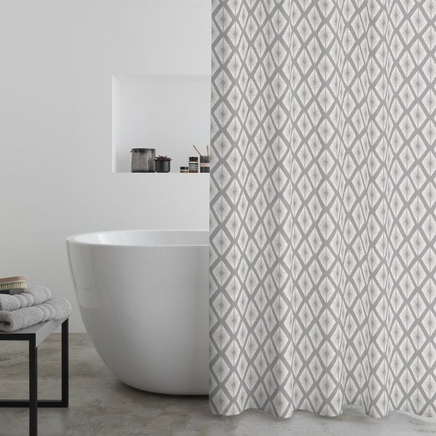 Catherine Lansfield Diamond Tile shower curtain 180x180cm (British brand)