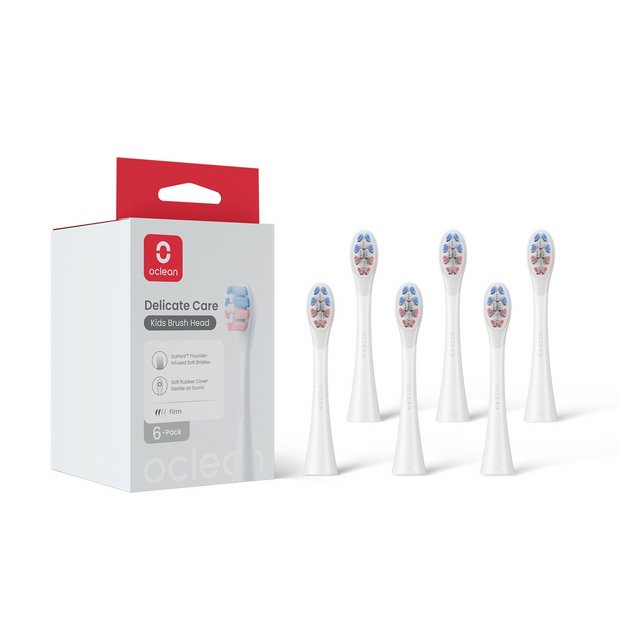 Oclean Kids P3K1 brush head white 6-pack, imported from the UK