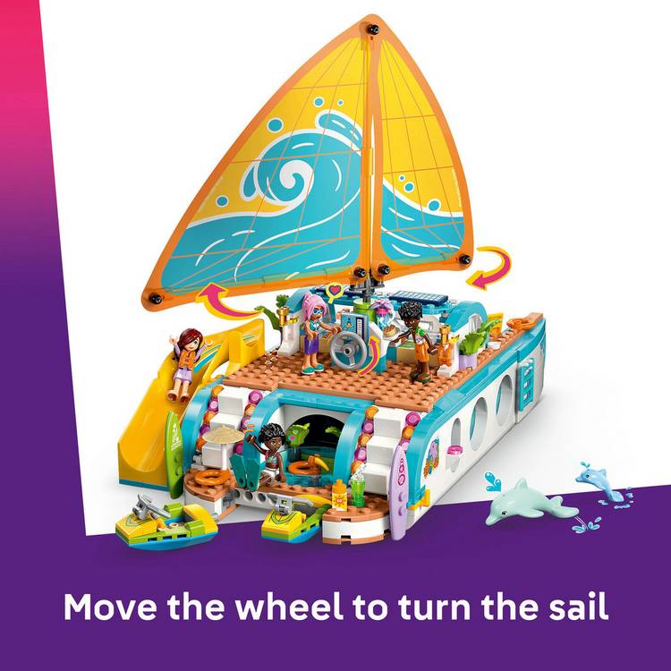 LEGO Friends Travel Boat Adventure set with mini dolls and dolphins, imported from the UK
