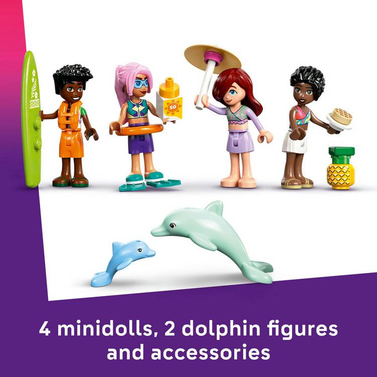 LEGO Friends Travel Boat Adventure set with mini dolls and dolphins, imported from the UK