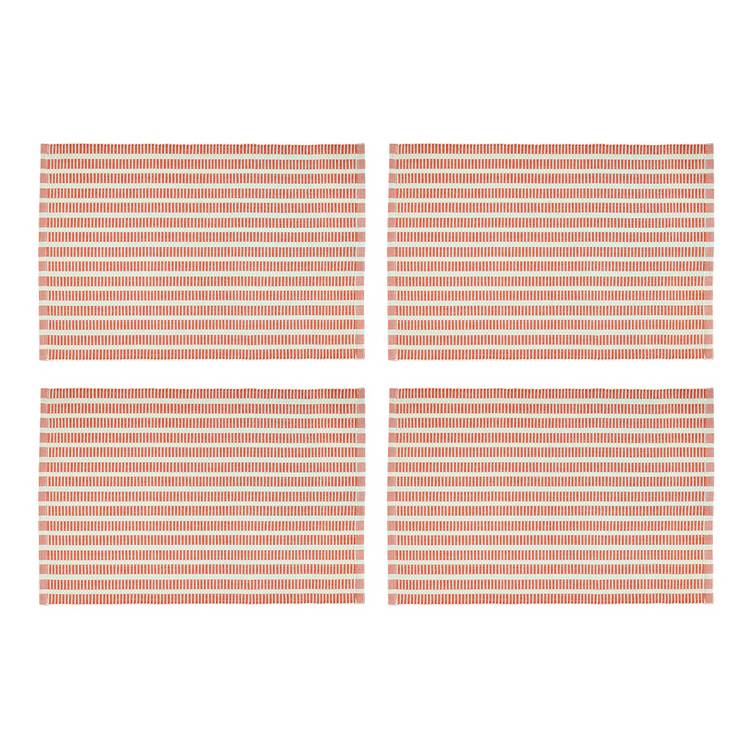Habitat ribbed cotton placemats in orange and white stripes - British product