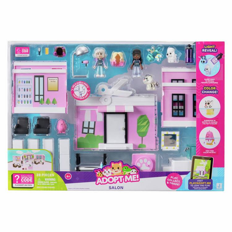 Adopt Me Pet Salon Deluxe playset with colour changing pets, imported from the UK