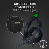 Razer Kraken Kitty V3 X wired gaming headset black, imported from the UK