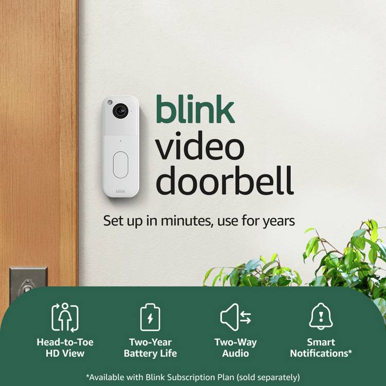 Blink video doorbell white with sync module - British product
