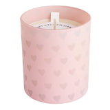Argos Home pink heart etched candle 8cm, UK version