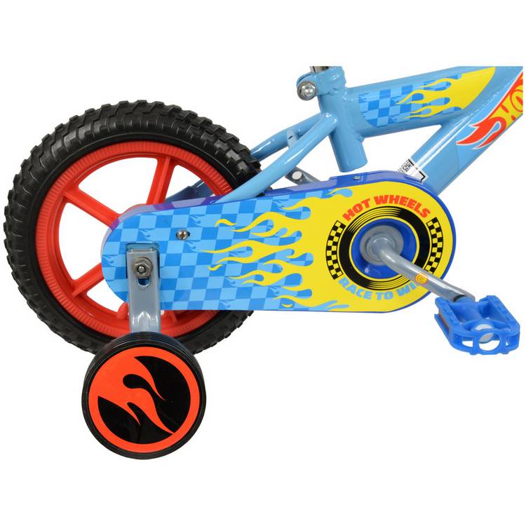 Hot Wheels 12-inch bike with revver noise maker, imported from the UK