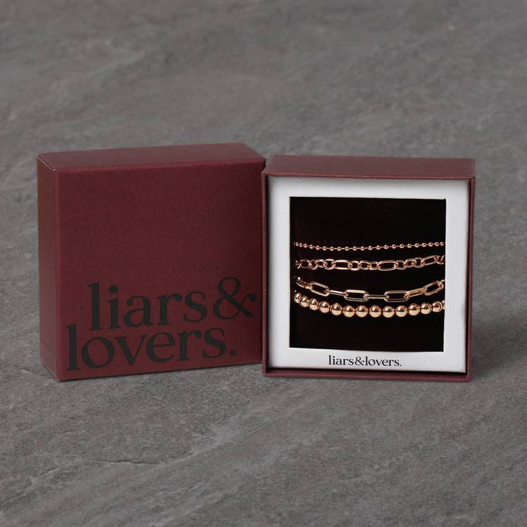 Liars & Lovers gold-tone bracelet set 24cm (British brand)