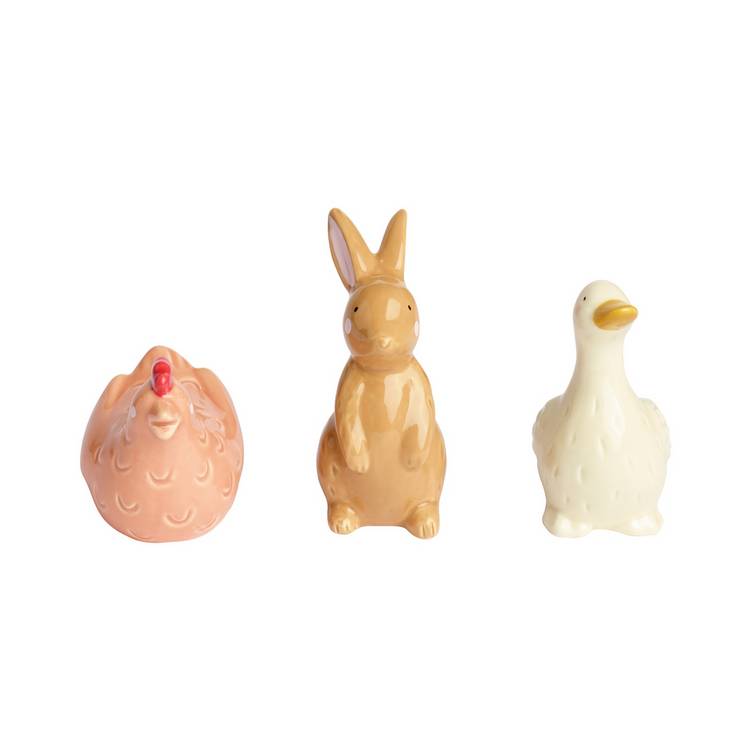 Argos Home ceramic Easter ornaments miniature farmyard set H8.5cm (British brand)