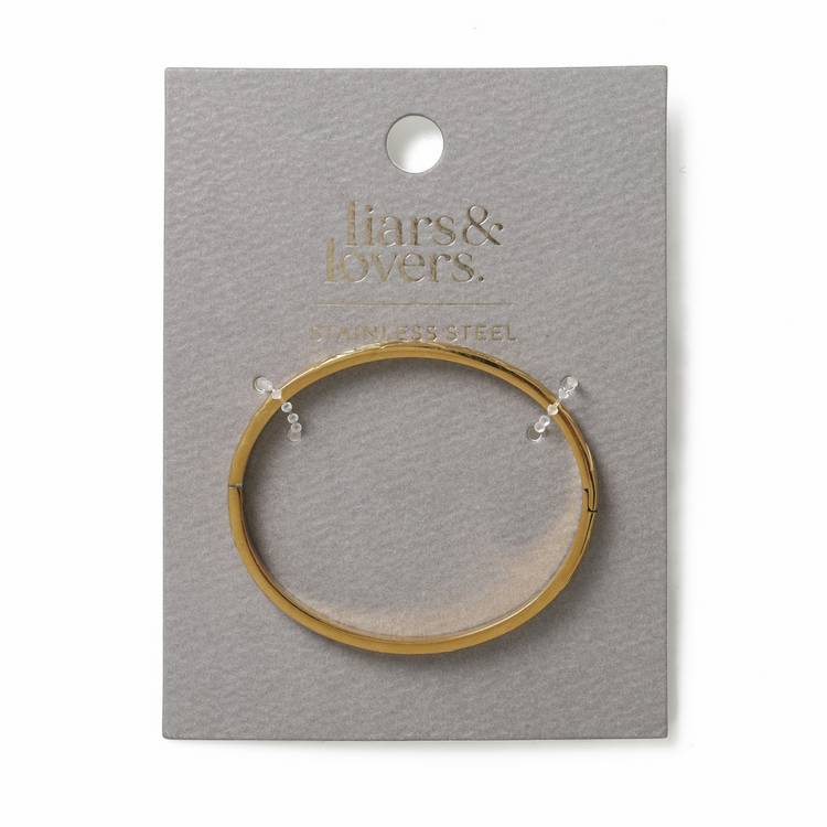 Liars & Lovers gold-tone hinged bangle 6cm, imported from the UK
