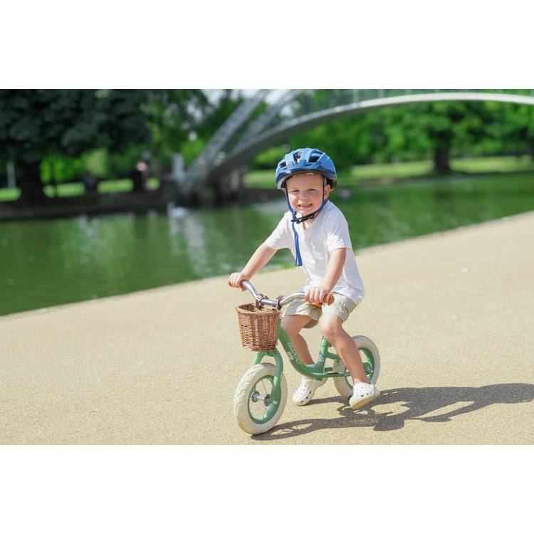 Huffy vintage balance bike matte green 10 inch, UK version