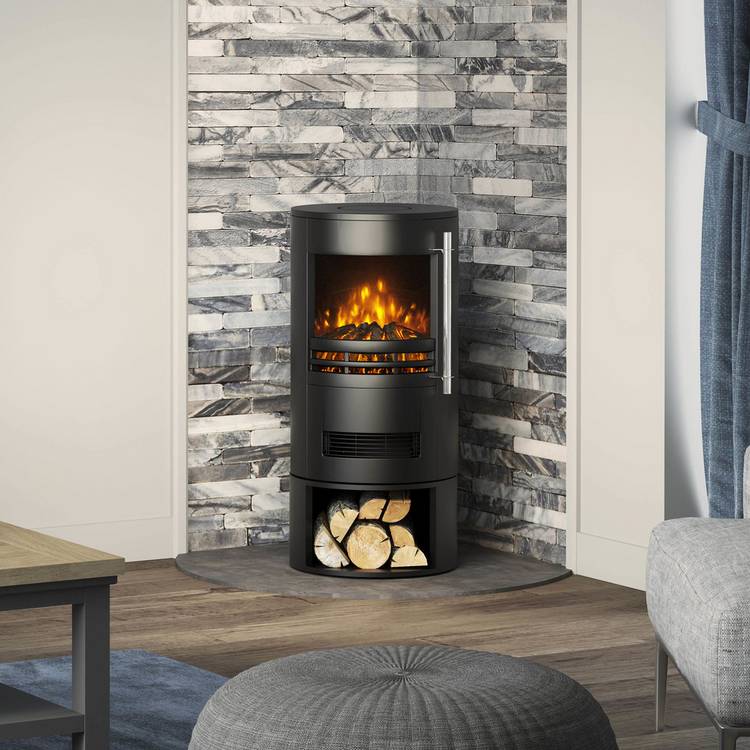 Be Modern Tunstall electric stove with log store - British product