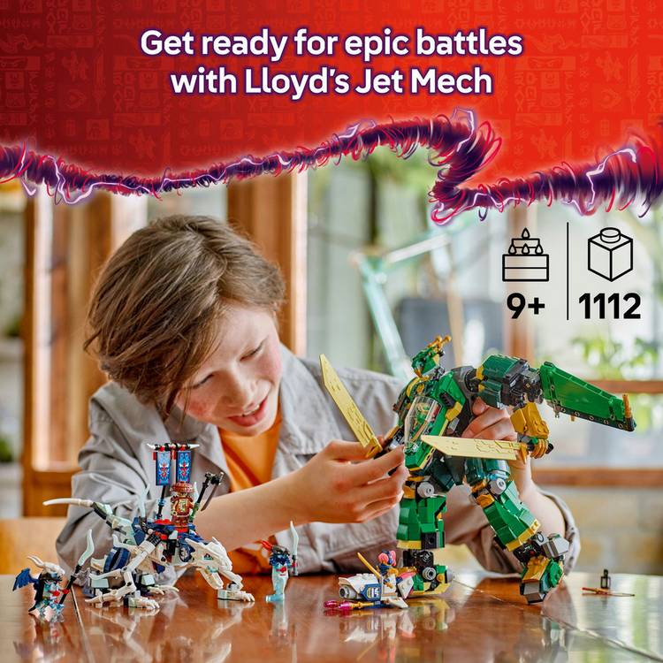 LEGO NINJAGO Lloyd's Jet Mech building set 1112 pieces - British product