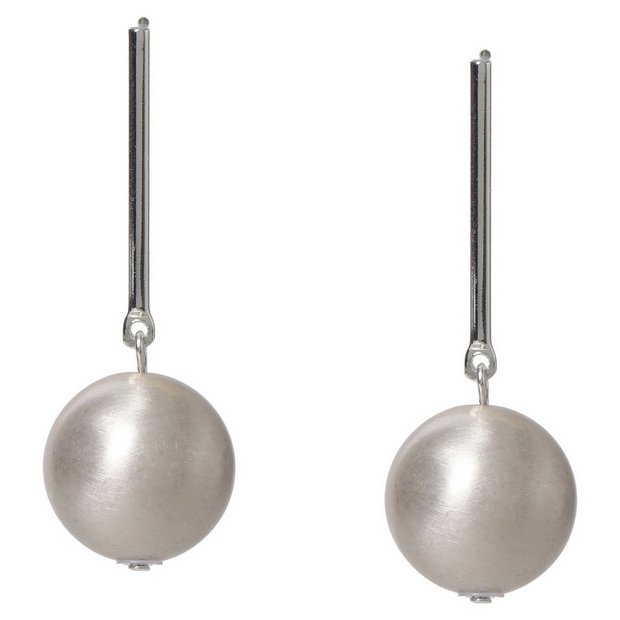 Liars & Lovers silver tone ball drop earrings, UK version