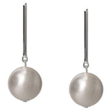 Argos Liars & Lovers Silver Tone Brushed Ball Drop Earrings- Buy online at McGrocer