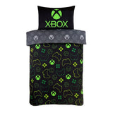 Xbox black bedding set with green logo single duvet cover (British brand)