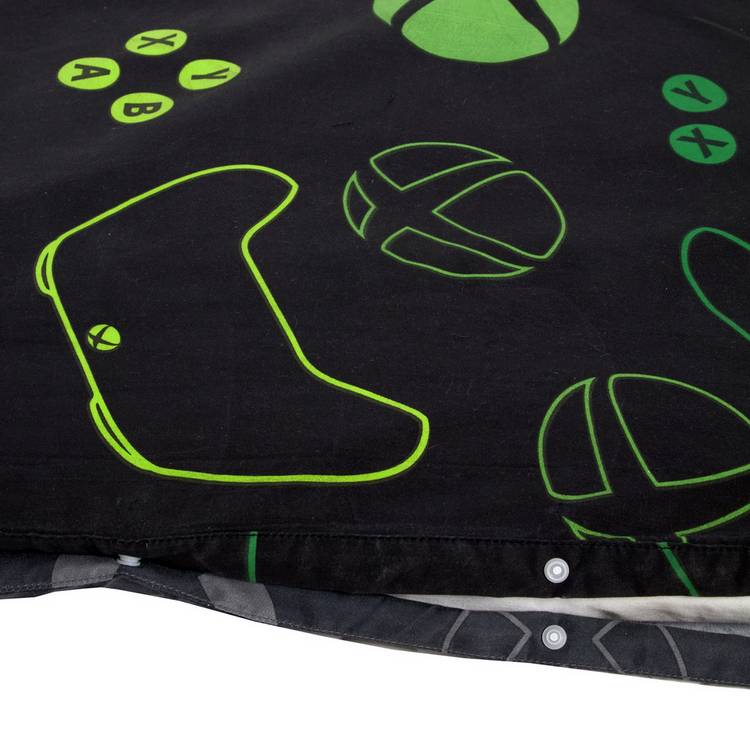 Xbox black bedding set with green logo single duvet cover (British brand)