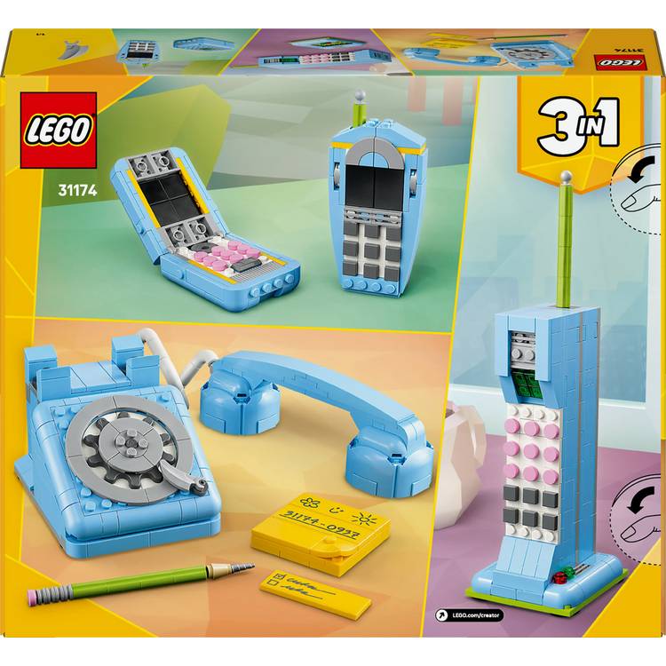 LEGO 3in1 Retro Telephone toy 383 pieces, imported from the UK