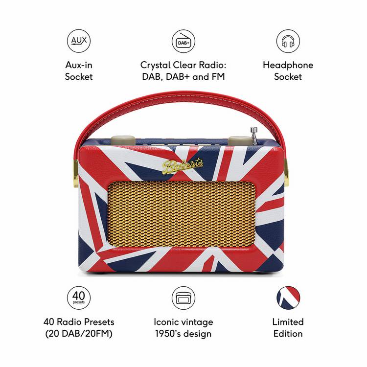 Roberts Revival Uno BT radio Union Jack design (British brand)