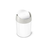 Simplehuman 1.5L mini waste bin in white, UK version