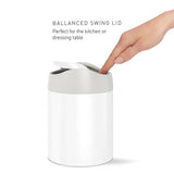 Simplehuman 1.5L mini waste bin in white, UK version
