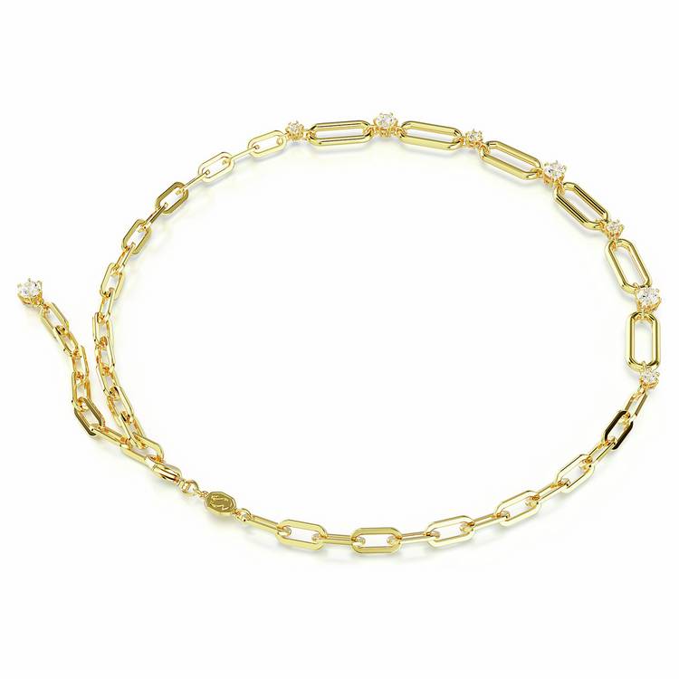 Swarovski Constella gold-tone plated link chain necklace, UK version