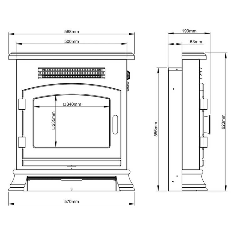 Be Modern Banbury inset electric fire stove, UK version