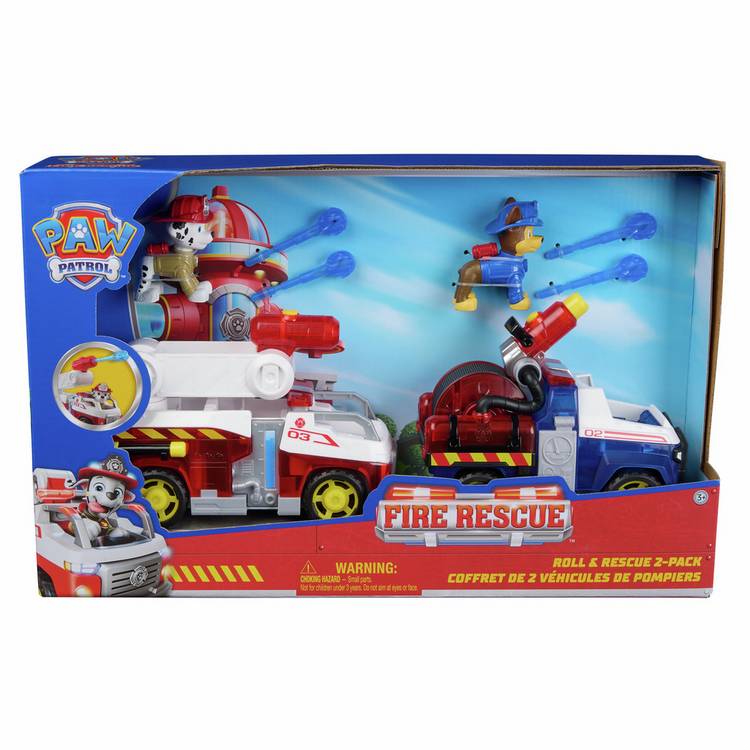 PAW Patrol Fire Rescue 2-Pack Deluxe Bundle toy set, imported from the UK