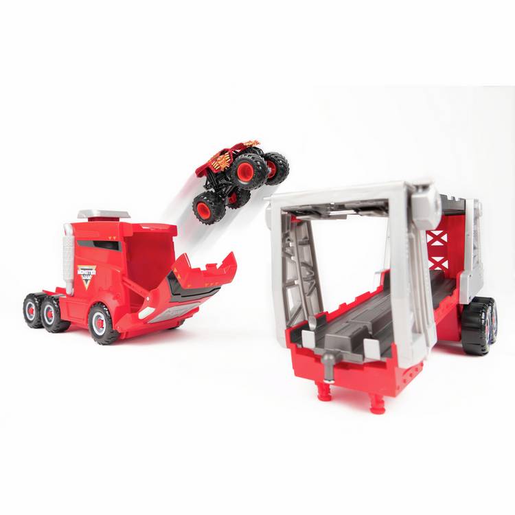 Monster Jam Launch N Go Hauler playset, imported from the UK