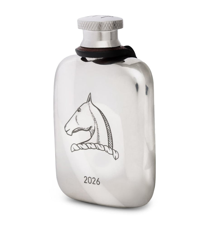Dunhill engraved horse mini flask 45ml, UK version