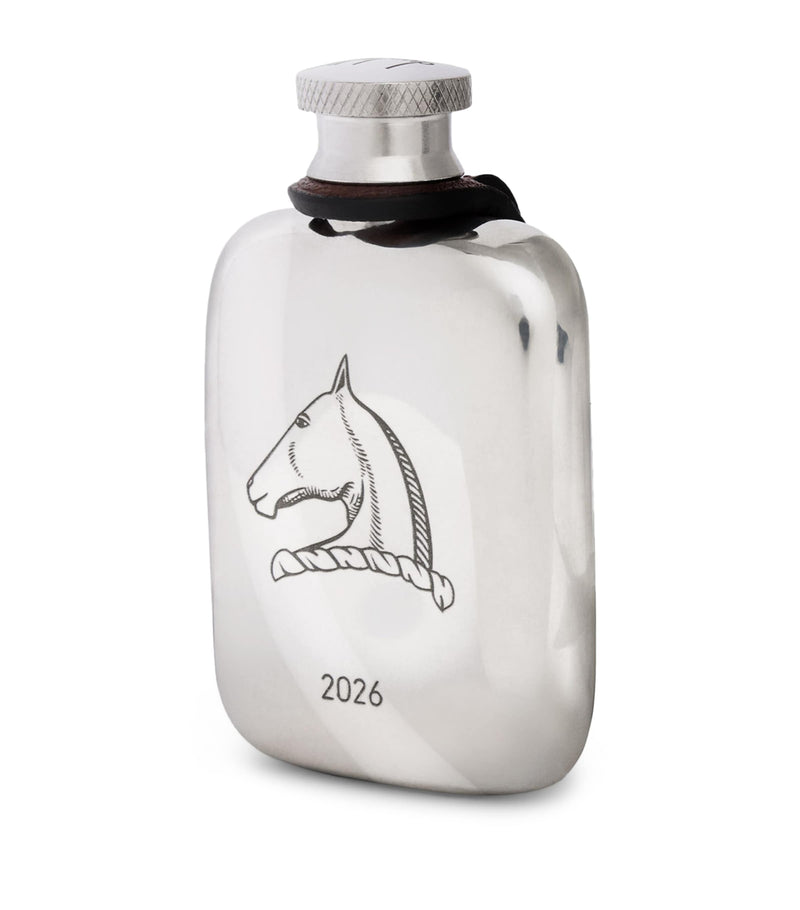Dunhill engraved horse mini flask 45ml, UK version