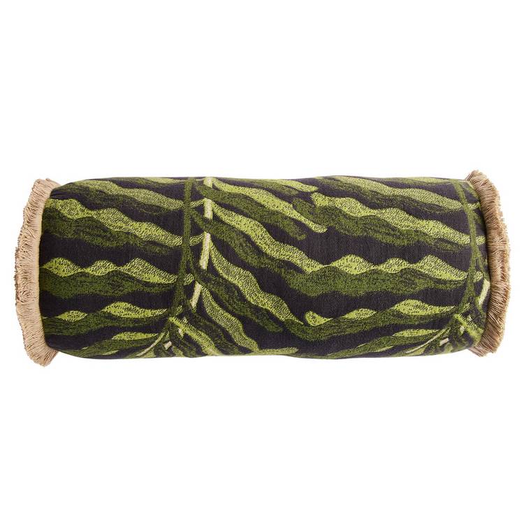 Habitat leaf jacquard bolster cushion 50x20, imported from the UK