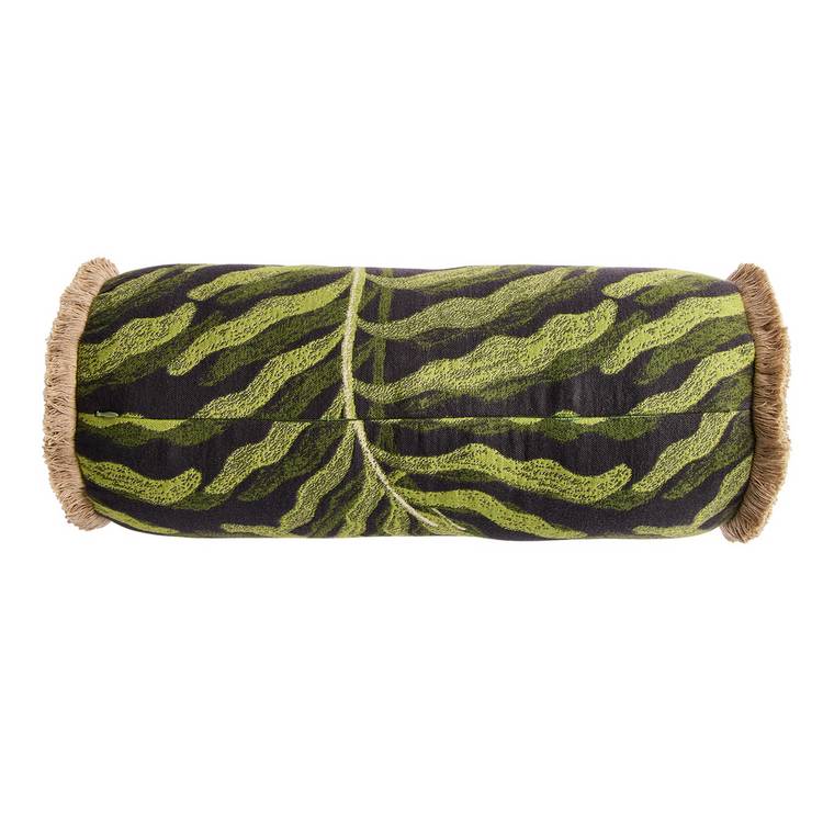 Habitat leaf jacquard bolster cushion 50x20, imported from the UK