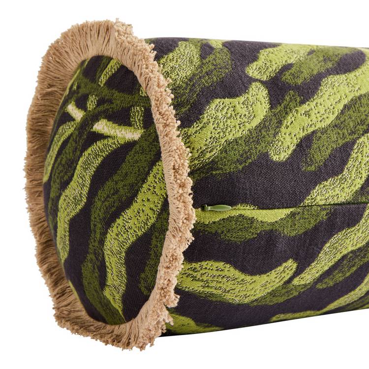 Habitat leaf jacquard bolster cushion 50x20, imported from the UK