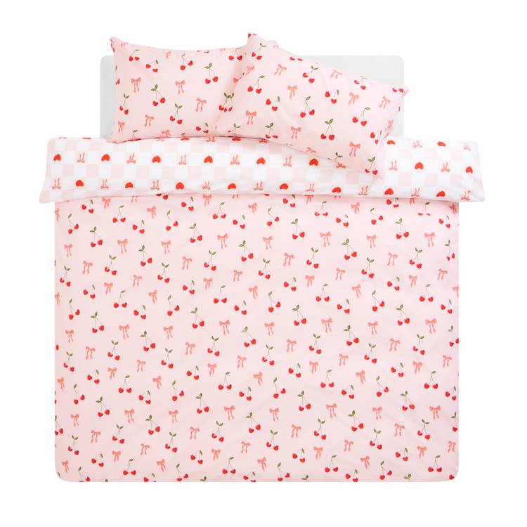 Argos Home bedding set cherry hearts pink single - British product