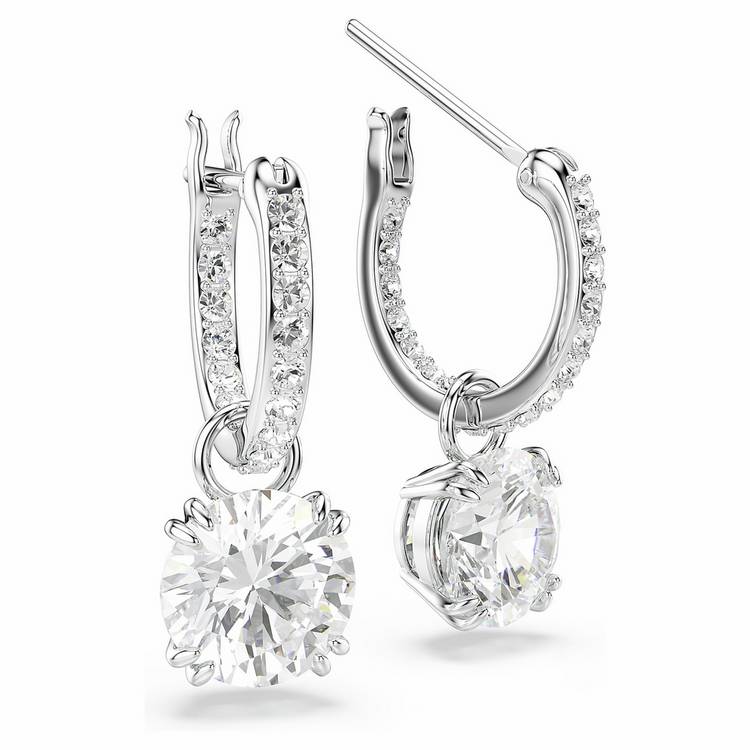 Swarovski crystal Stilla drop earrings rhodium plated, imported from the UK