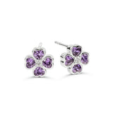 Radley sterling silver heart stud earrings with purple cubic zirconia - British product