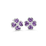 Radley sterling silver heart stud earrings with purple cubic zirconia - British product