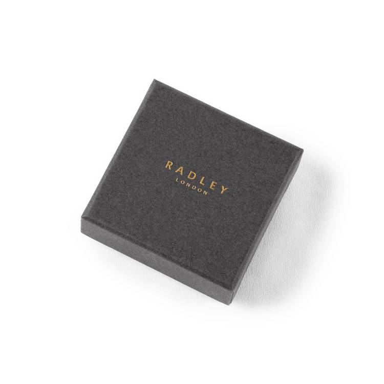 Radley sterling silver heart stud earrings with purple cubic zirconia - British product